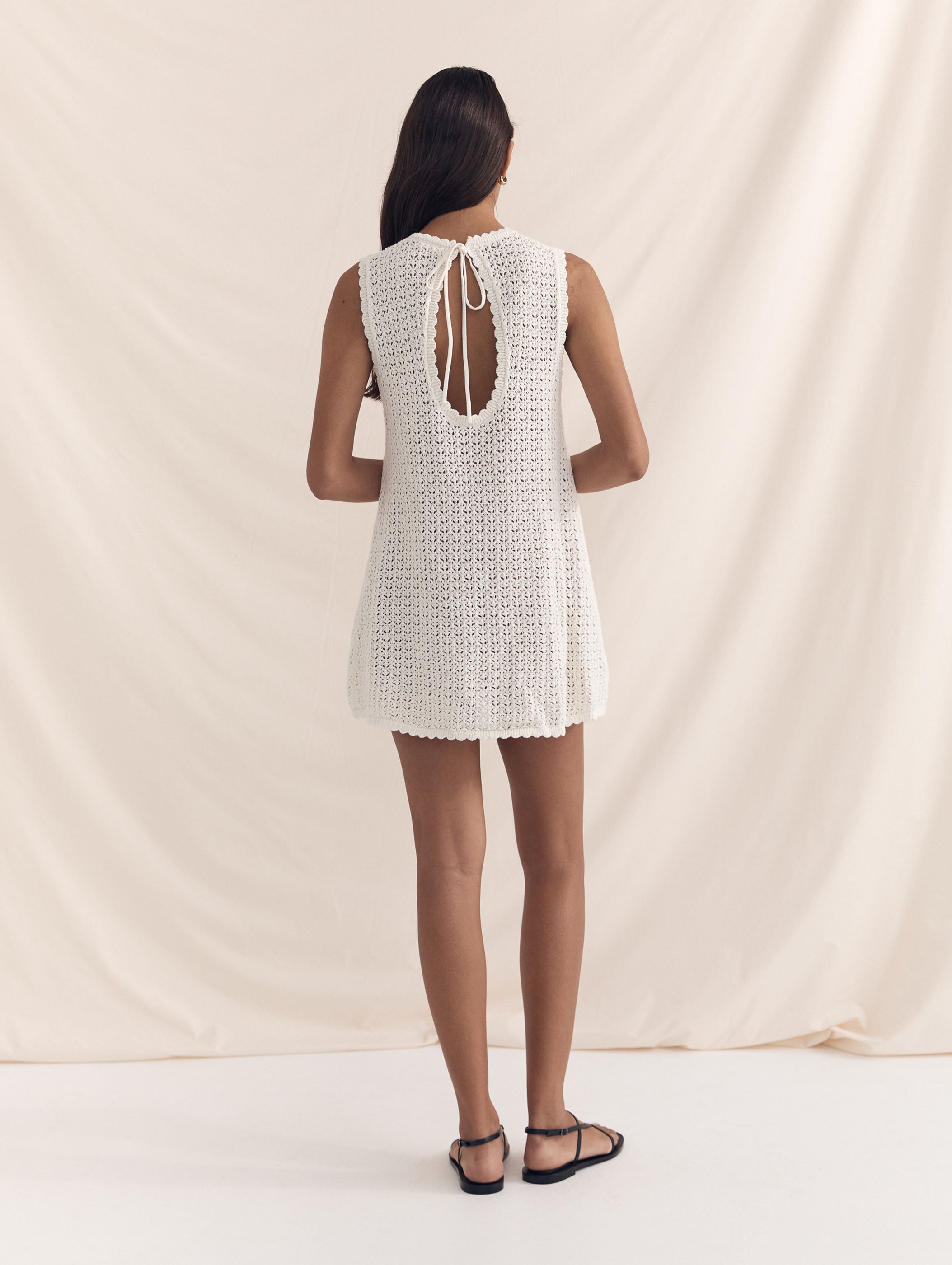 Pointelle Shift Mini Dress